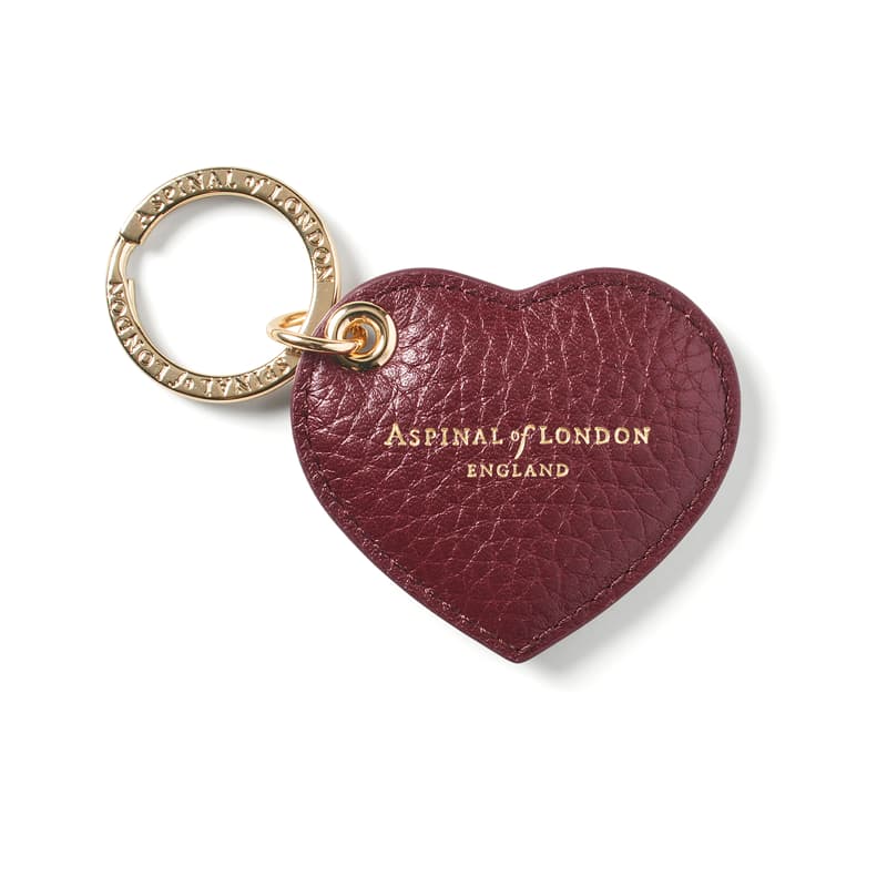 Aspinal Of London Small Heart Keyring In Red