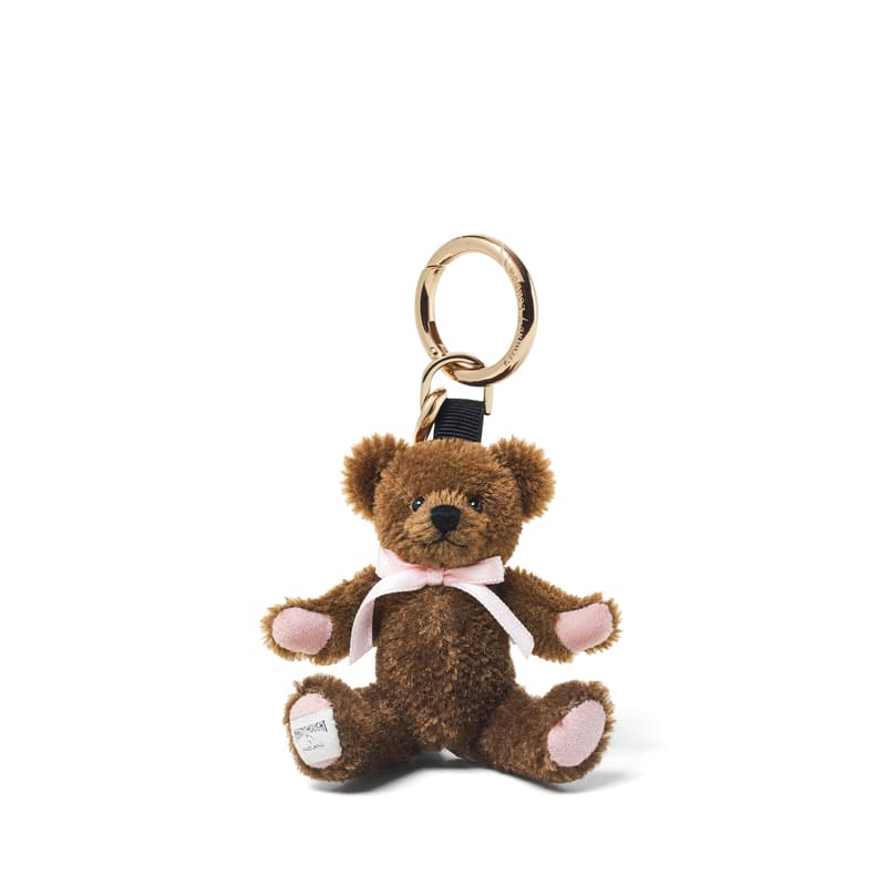 Aspinal Of London Betty Bear Keyring Charm In Brown