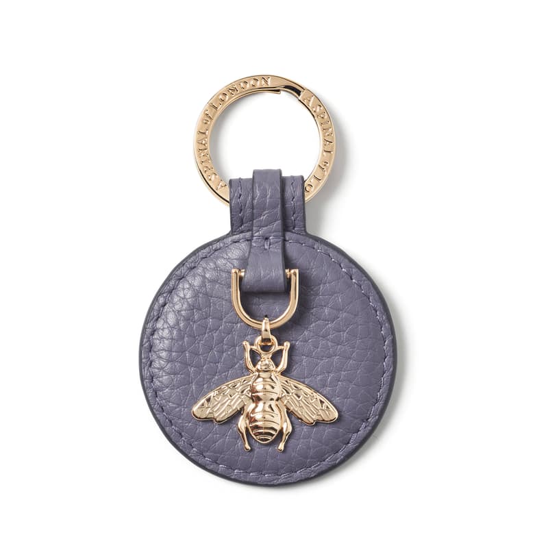 Aspinal Of London Bee Keyring In Blue
