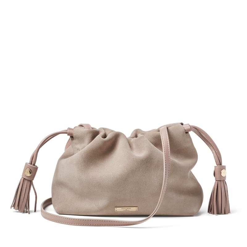 Aspinal of London Soho Midi Crossbody in Moleskin Suede