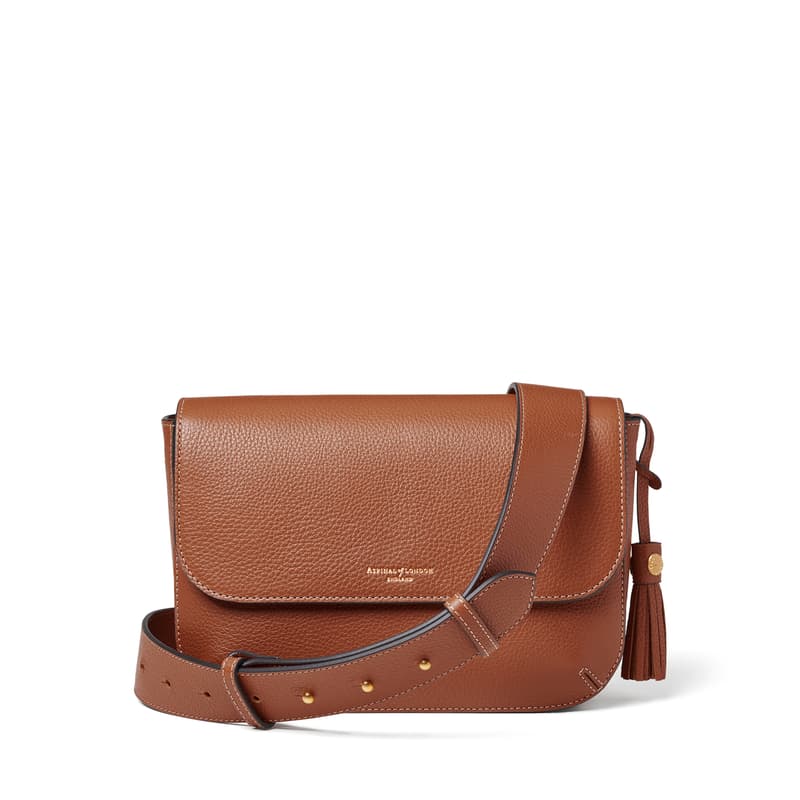 Aspinal of London Ella Grande Crossbody in Tan Milled Pebble