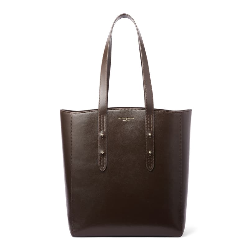 Aspinal of London Essential Tote in Chocolate Saffiano