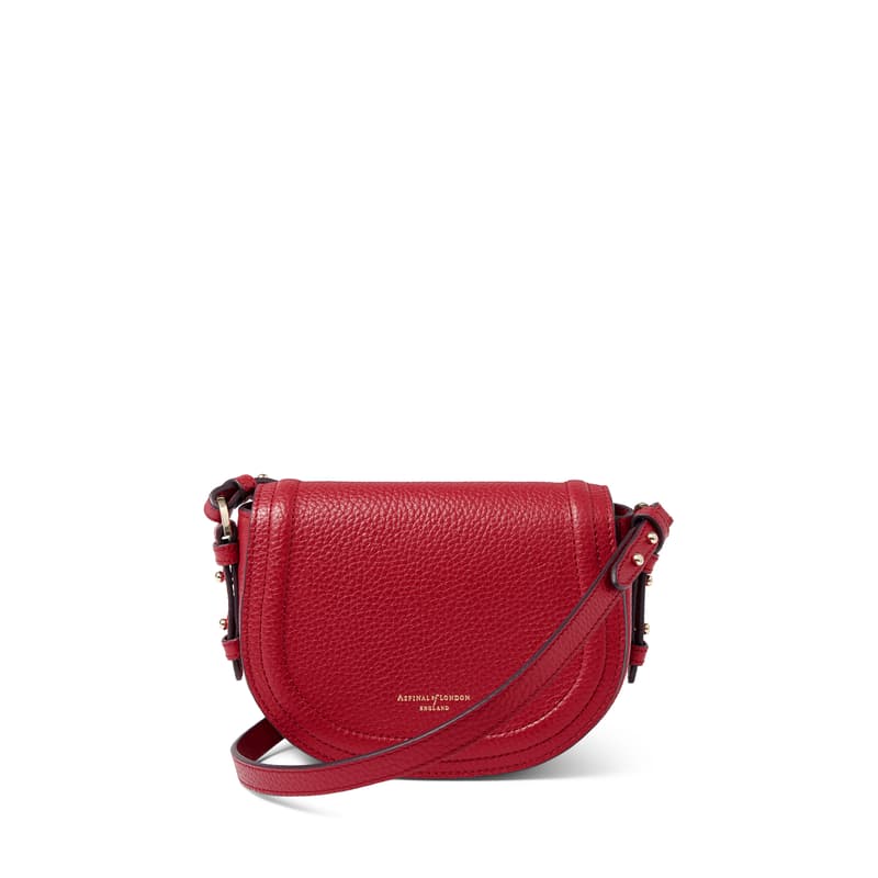 Aspinal Of London Small Stella Satchel Crossbody In Red