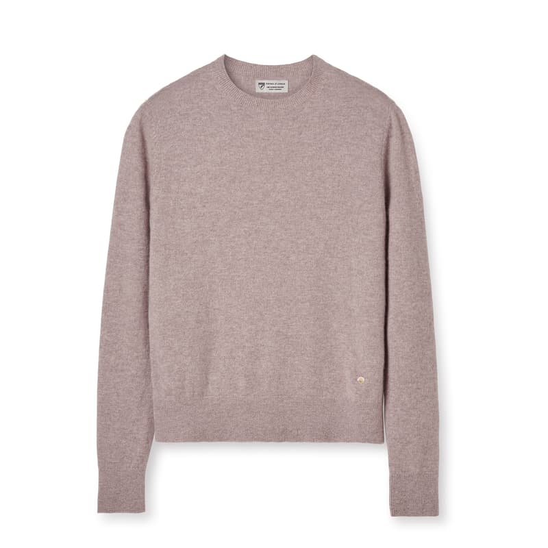 Aspinal of London Damen-Kaschmirpullover mit Rundhalsausschnitt in Latte