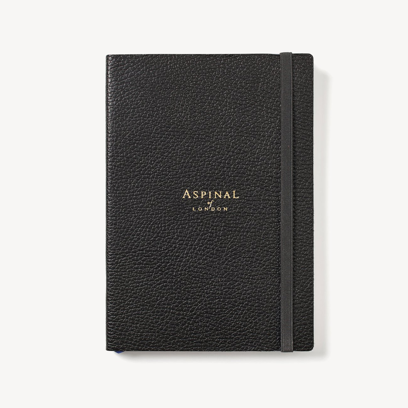A5 Softback Notebook in Black Pebble | Aspinal of London