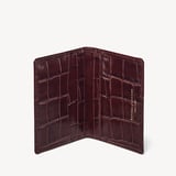 Double Fold Credit Card Holder Deep Shine Amazon Brown Croc