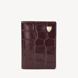 Double Fold Credit Card Holder Deep Shine Amazon Brown Croc