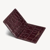 Double Fold Credit Card Holder Deep Shine Amazon Brown Croc
