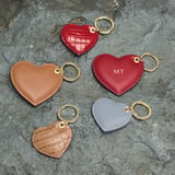Small Heart Keyring Deep Shine Cherry Red Small Croc