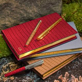 London Ballpoint Pen Deep Shine Cherry Red Small Croc