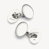 Double Domed Sterling Silver Engraved Cufflinks Sterling Silver 925