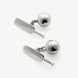 Sterling Silver Cricket Bat & Ball Cufflinks Sterling Silver 925