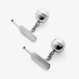 Sterling Silver Cricket Bat & Ball Cufflinks Sterling Silver 925