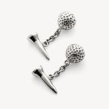 Sterling Silver Golf Ball & Tee Cufflinks Sterling Silver 925