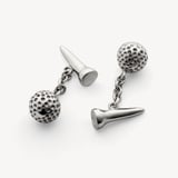 Sterling Silver Golf Ball & Tee Cufflinks Sterling Silver 925