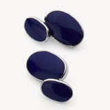 Oval Sterling Silver Semi Precious Cufflinks Blue Lapis & Sterling Silver 925