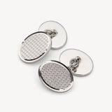 Engine Turned Sterling Silver Engraved Cufflinks Sterling Silver 925
