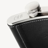 Classic 5oz Leather Hip Flask Smooth Black
