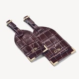 Set of 2 Luggage Tags Deep Shine Amazon Brown Croc