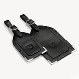 Set of 2 Luggage Tags Smooth Black