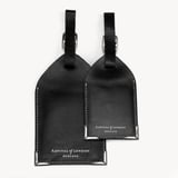 Set of 2 Luggage Tags Smooth Black