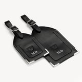 Set of 2 Luggage Tags Smooth Black