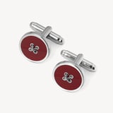 Button Cufflinks Red Enamel