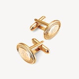 Engraved Edge Oval Personalised Cufflinks Gold Plated