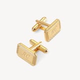 Engraved Edge Rectangular Personalised Cufflinks Gold Plated