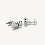 Sterling Silver & Gemset Barrel Twist Cufflinks Sapphires set in Sterling Silver 925