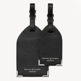Set of 2 Luggage Tags Black Saffiano
