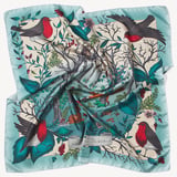 Robin Silk Scarf Teal Pure Silk