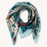 Robin Silk Scarf Teal Pure Silk