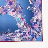 Ombre 'A' Floral Silk Scarf Midnight Blue Pure Silk