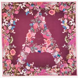 Ombre 'A' Floral Silk Scarf Bordeaux Pure Silk
