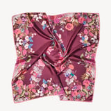 Ombre 'A' Floral Silk Scarf Bordeaux Pure Silk