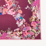 Ombre 'A' Floral Silk Scarf Bordeaux Pure Silk