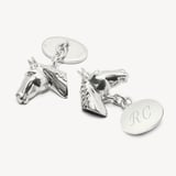 Personalised Sterling Silver Sporting Cufflinks Sterling Silver 925 Horse Head
