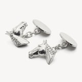Personalised Sterling Silver Sporting Cufflinks Sterling Silver 925 Horse Head