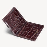 Double Fold Credit Card Holder Deep Shine Amazon Brown Croc