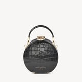 Micro Hat Box Black Patent Croc