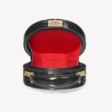 Micro Hat Box Black Patent Croc