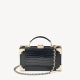 Trinket Box Black Patent Croc