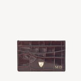 Slim Credit Card Holder Deep Shine Amazon Brown Croc