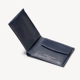 Billfold Coin Wallet Navy Saffiano & Smooth Navy