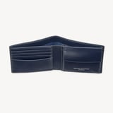 Billfold Coin Wallet Navy Saffiano & Smooth Navy