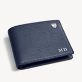 Billfold Coin Wallet Navy Saffiano & Smooth Navy