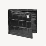 8 Card Billfold Wallet Deep Shine Black Croc