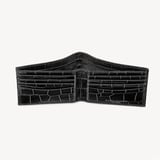 8 Card Billfold Wallet Deep Shine Black Croc