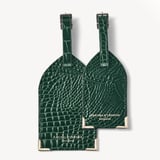 Set of 2 Luggage Tags Evergreen Patent Croc